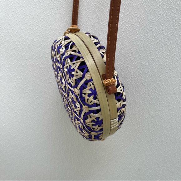 Wicker straw crossbody bag rattan summer purse - Picture 3 of 7